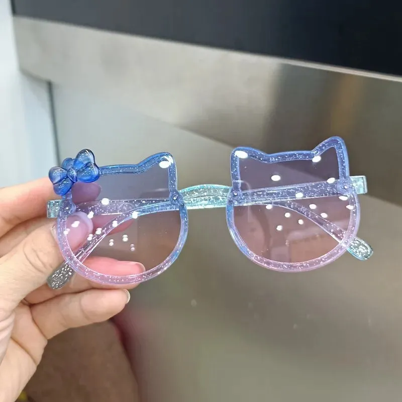 Summer Children Cute Sunglasses Acrylic Bow Outdoor UV Protection Sun Glasses Baby Girls Classic Kids Boy UV400 Eyewear