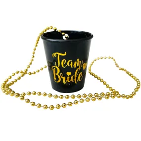 Team Bride Shot Glass Black and Gold