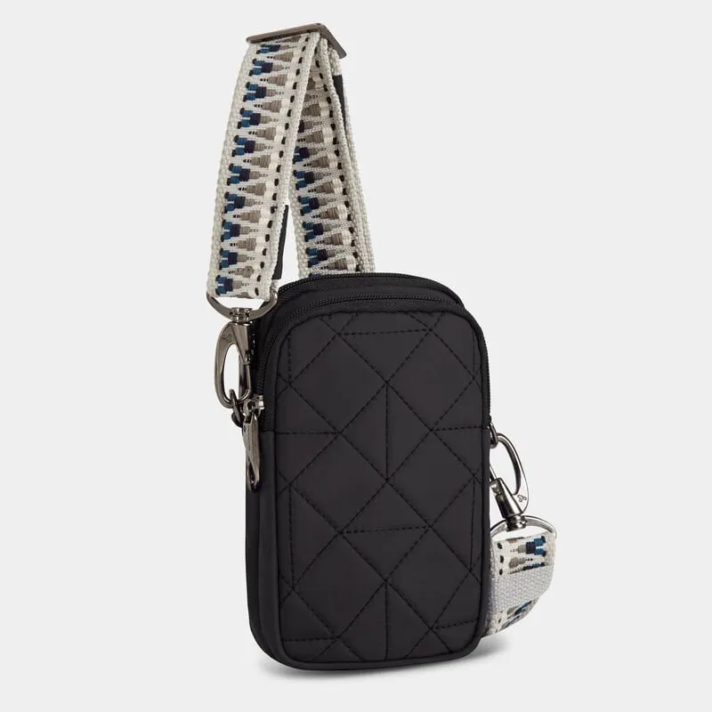 Travelon Anti-Theft Boho 2 Compartment Phone Crossbody - Geo Black