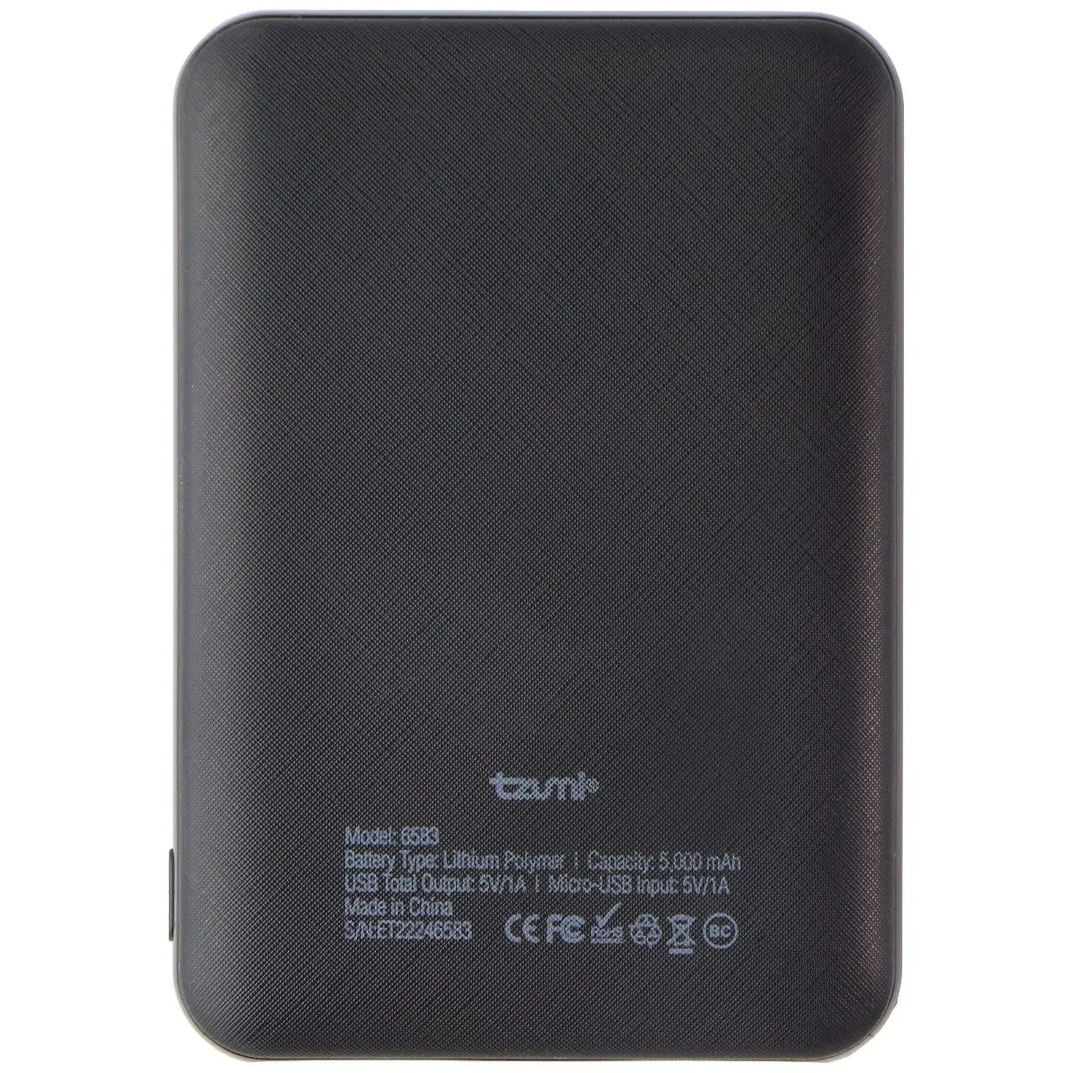 Tzumi Pocket Juice 5000mAh Portable Dual Port USB Charger Battery - Black