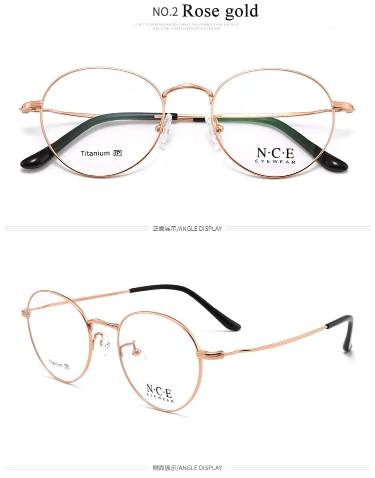 Unisex Full Rim Round Titanium Frame Eyeglasses Sc8297