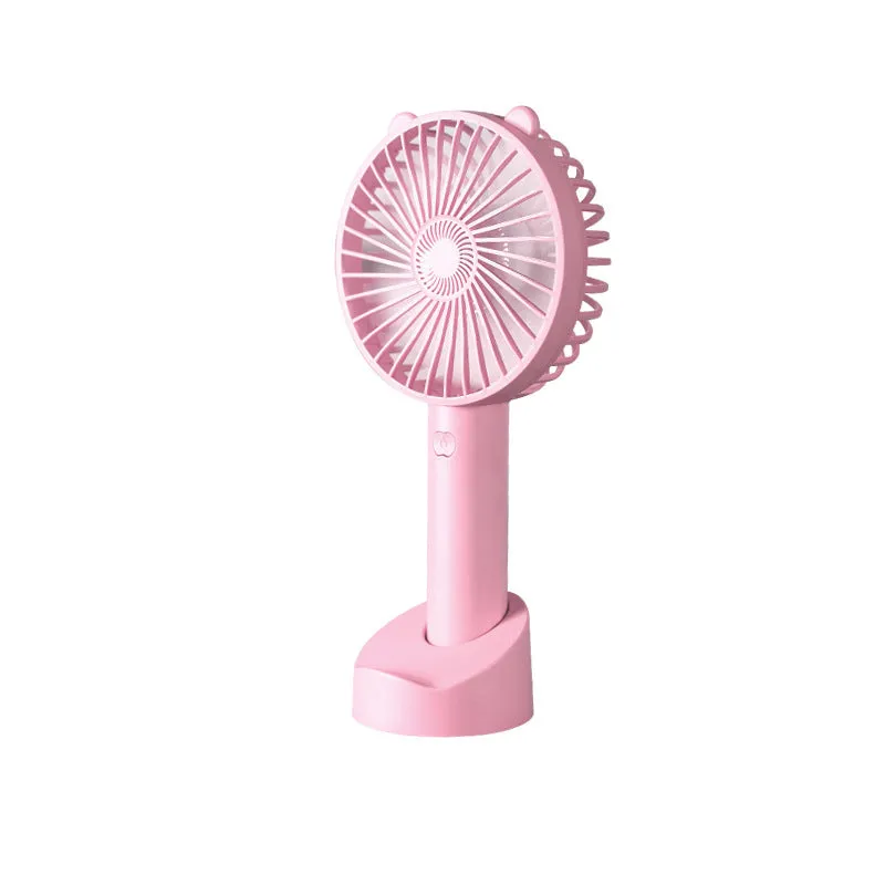 USB fan mini fan handheld mobile phone bracket charging F7 small students desktop gifts with base