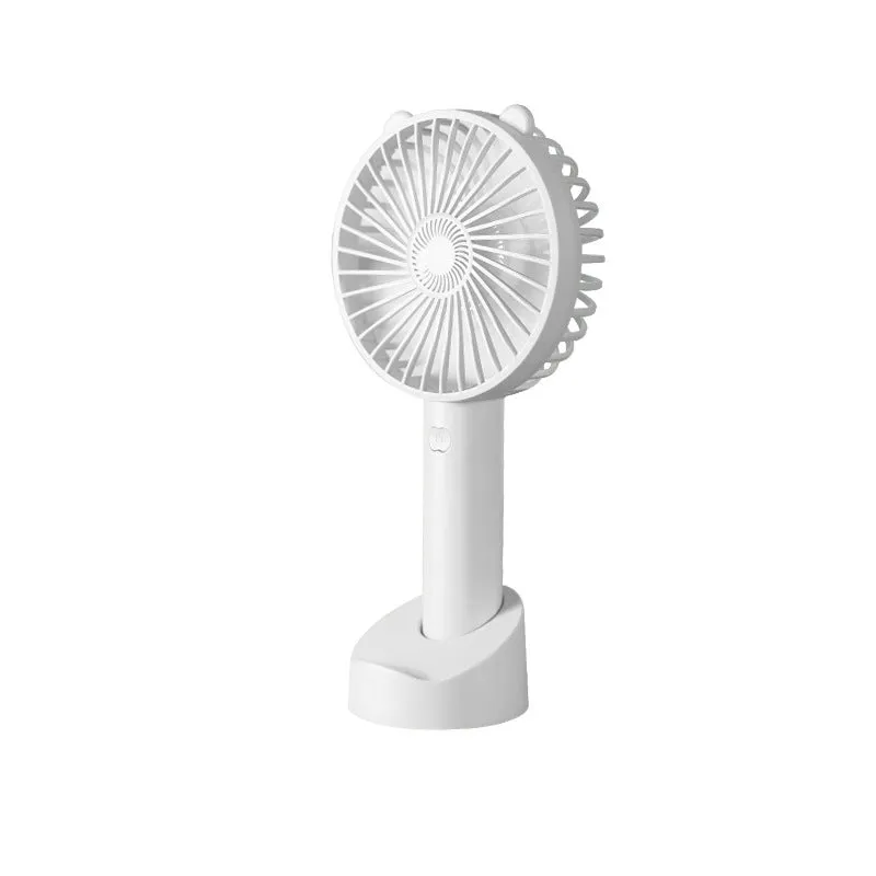 USB fan mini fan handheld mobile phone bracket charging F7 small students desktop gifts with base