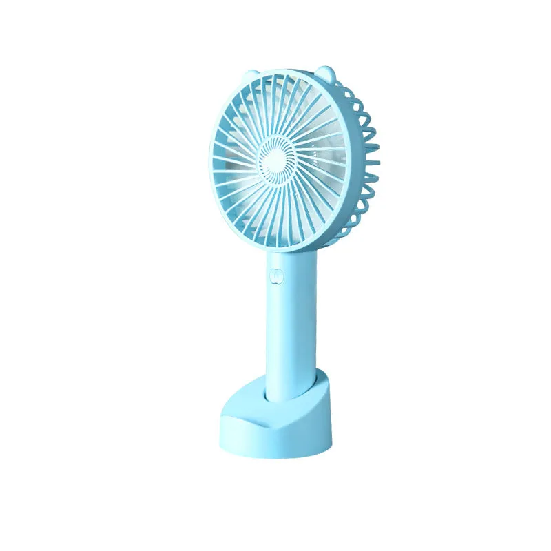 USB fan mini fan handheld mobile phone bracket charging F7 small students desktop gifts with base