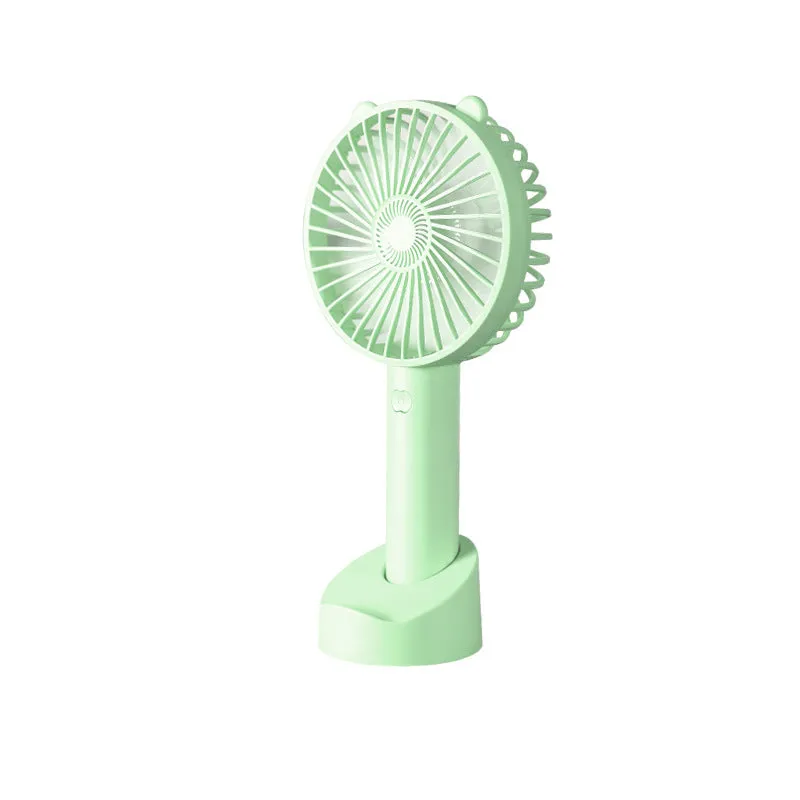 USB fan mini fan handheld mobile phone bracket charging F7 small students desktop gifts with base