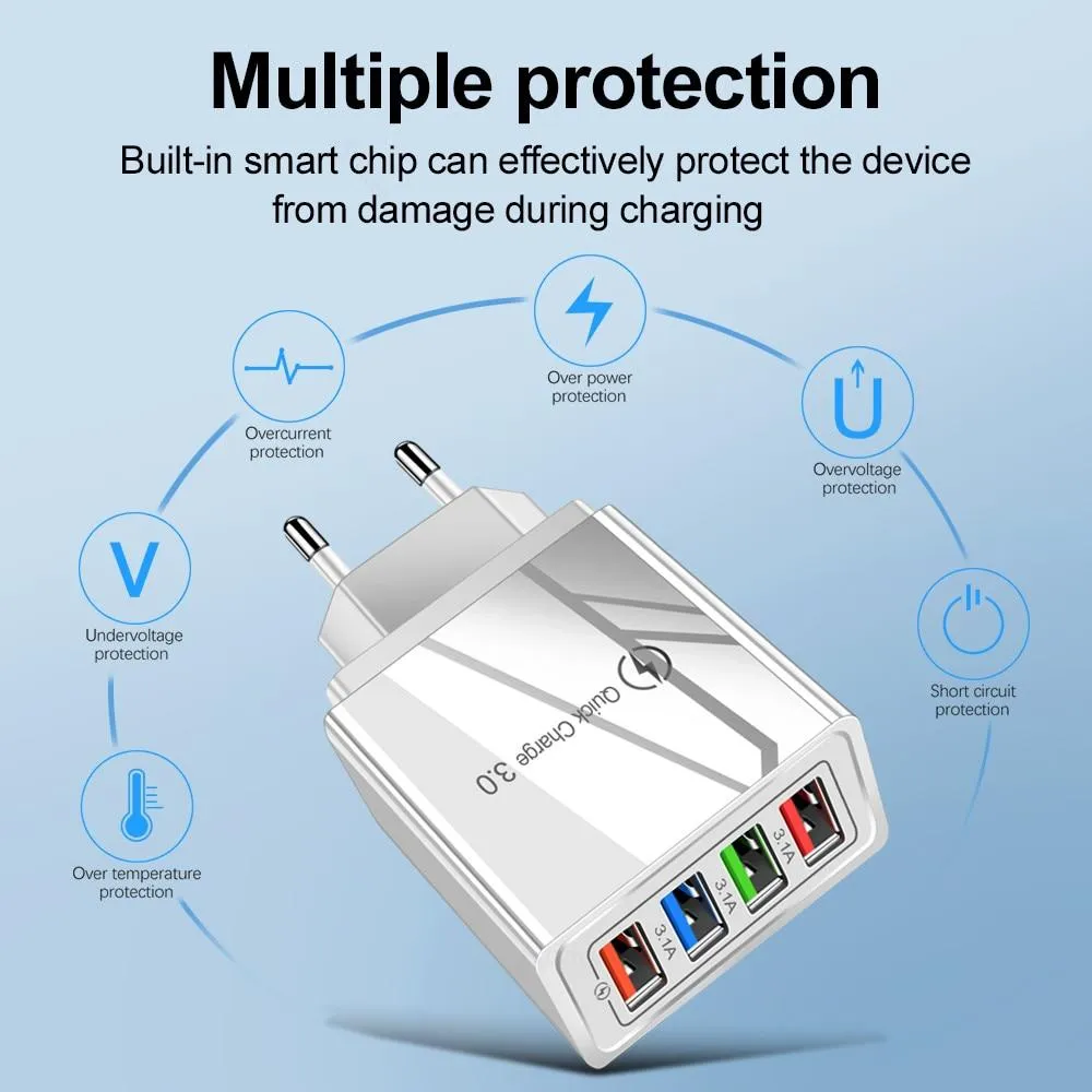 USB Fast Phone Tablet Portable Wall Adapter