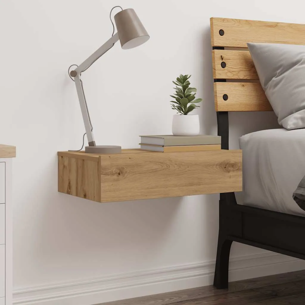vidaXL Bedside Cabinet Artisan Oak 60x35 cm Engineered Wood