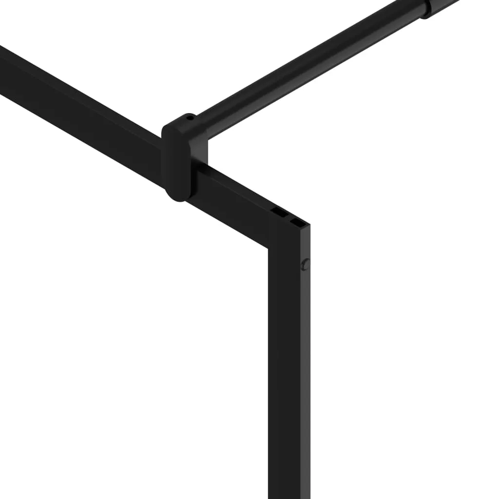 vidaXL Walk-in Shower Wall with Shelf Black 100x195 cm ESG Glass&Aluminium