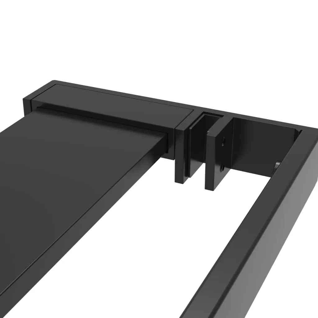 vidaXL Walk-in Shower Wall with Shelf Black 100x195 cm ESG Glass&Aluminium