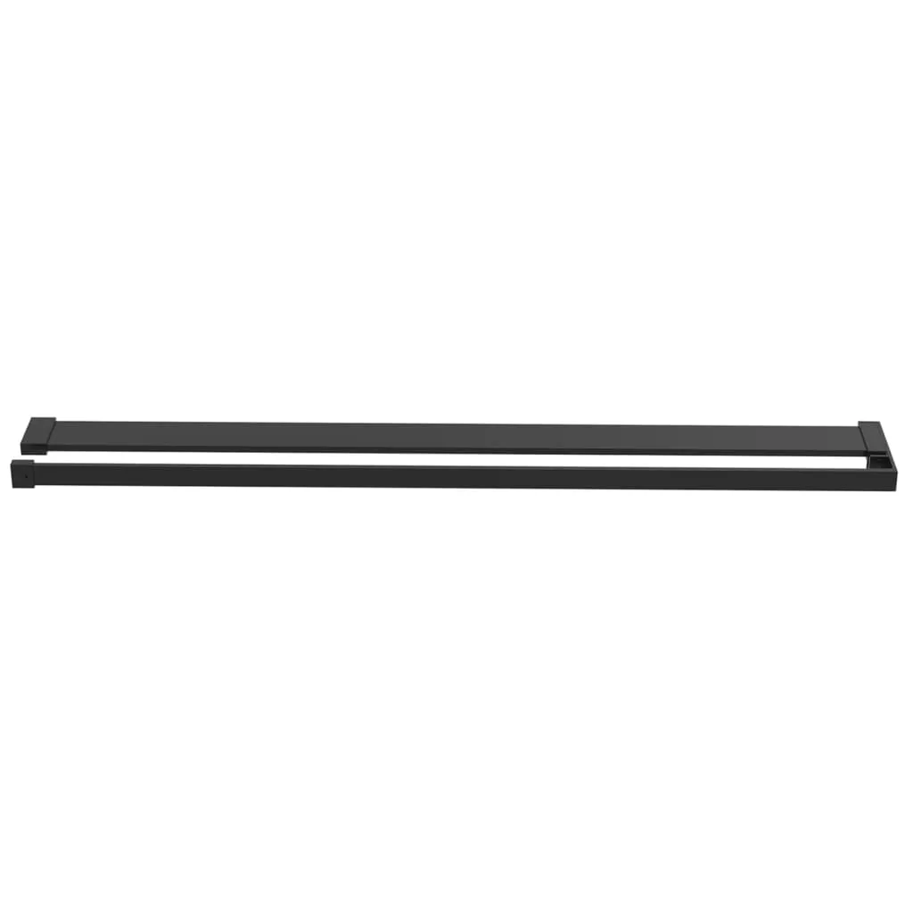 vidaXL Walk-in Shower Wall with Shelf Black 100x195 cm ESG Glass&Aluminium
