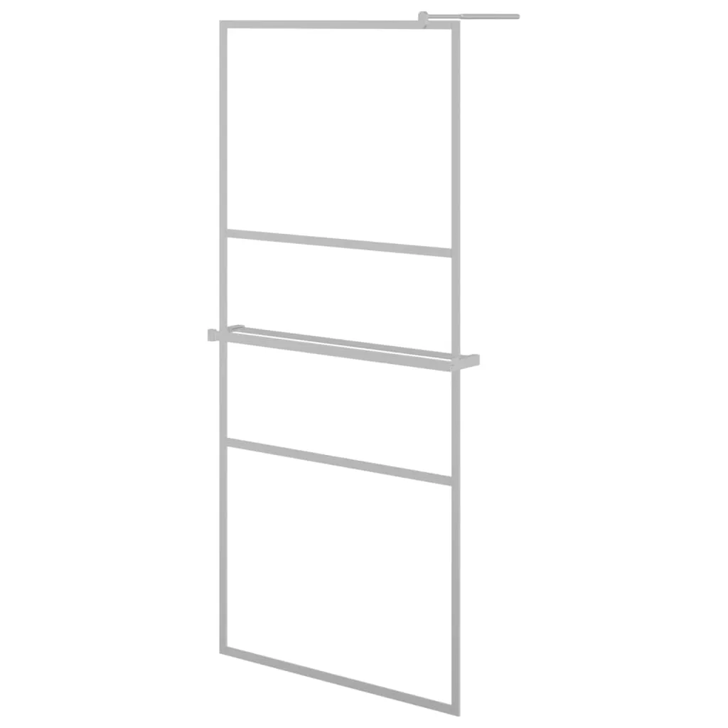 vidaXL Walk-in Shower Wall with Shelf Chrome 100x195 cm ESG Glass&Aluminium