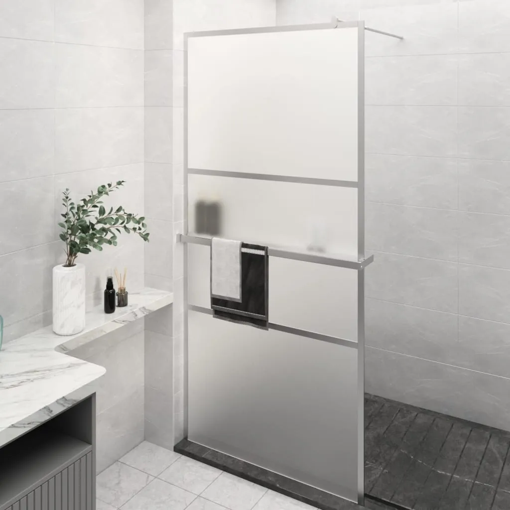 vidaXL Walk-in Shower Wall with Shelf Chrome 100x195 cm ESG Glass&Aluminium