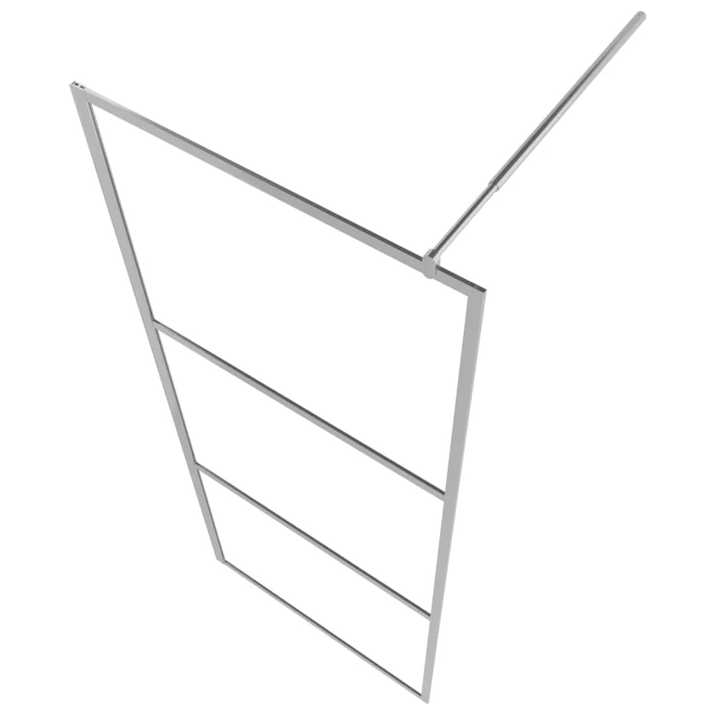 vidaXL Walk-in Shower Wall with Shelf Chrome 100x195 cm ESG Glass&Aluminium
