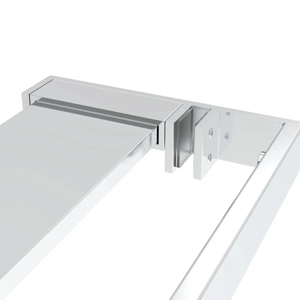vidaXL Walk-in Shower Wall with Shelf Chrome 100x195 cm ESG Glass&Aluminium