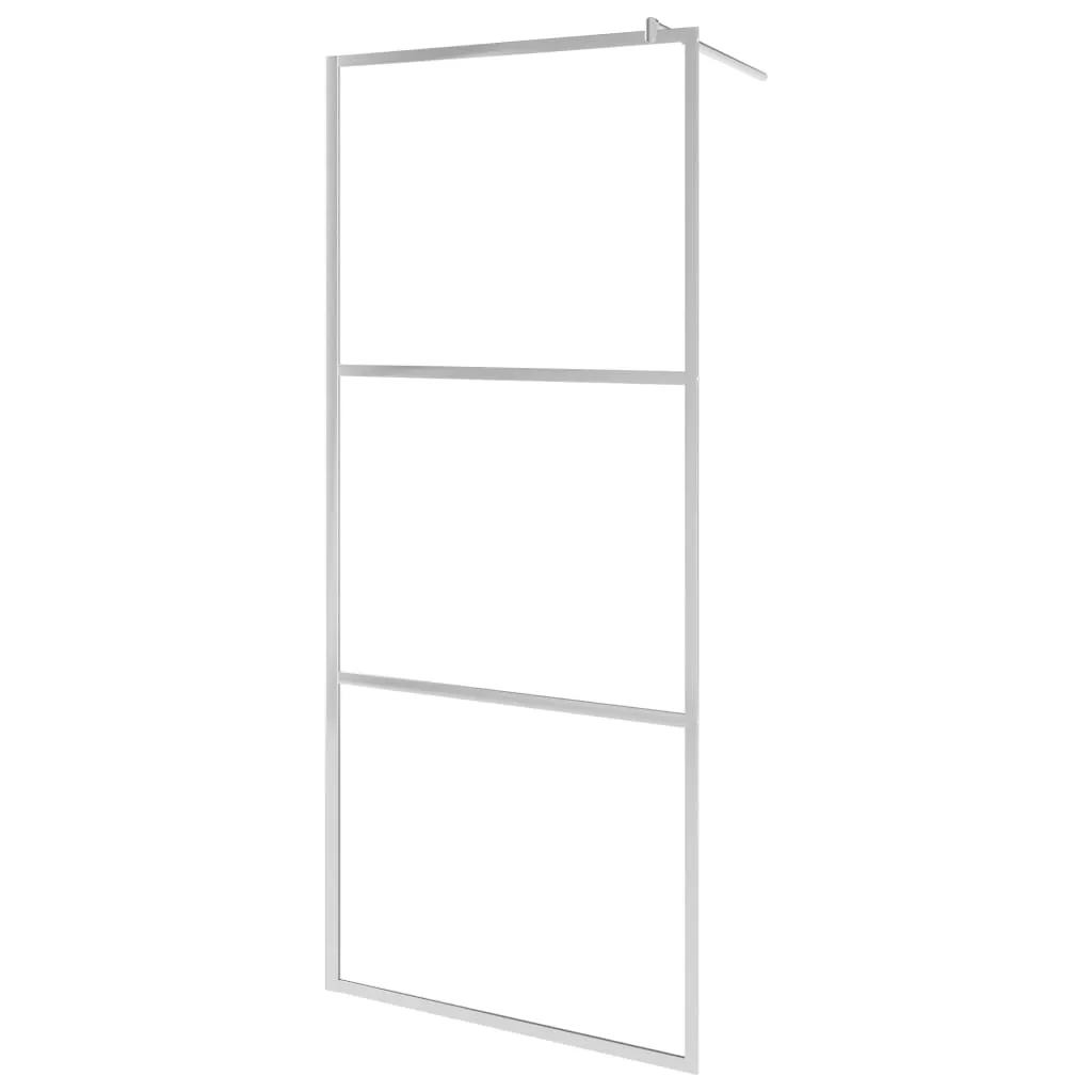 vidaXL Walk-in Shower Wall with Shelf Chrome 100x195 cm ESG Glass&Aluminium
