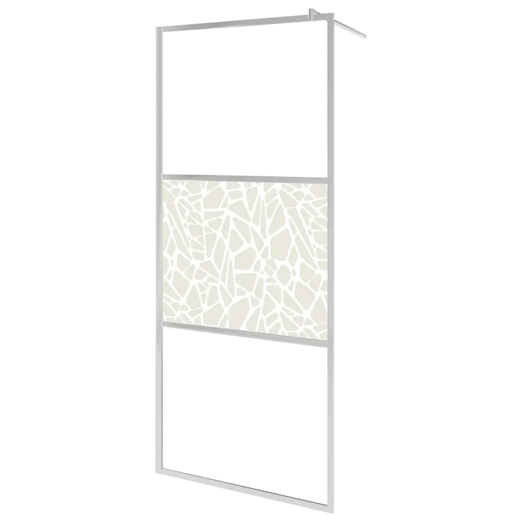 vidaXL Walk-in Shower Wall with Shelf Chrome 115x195 cm ESG Glass&Aluminium