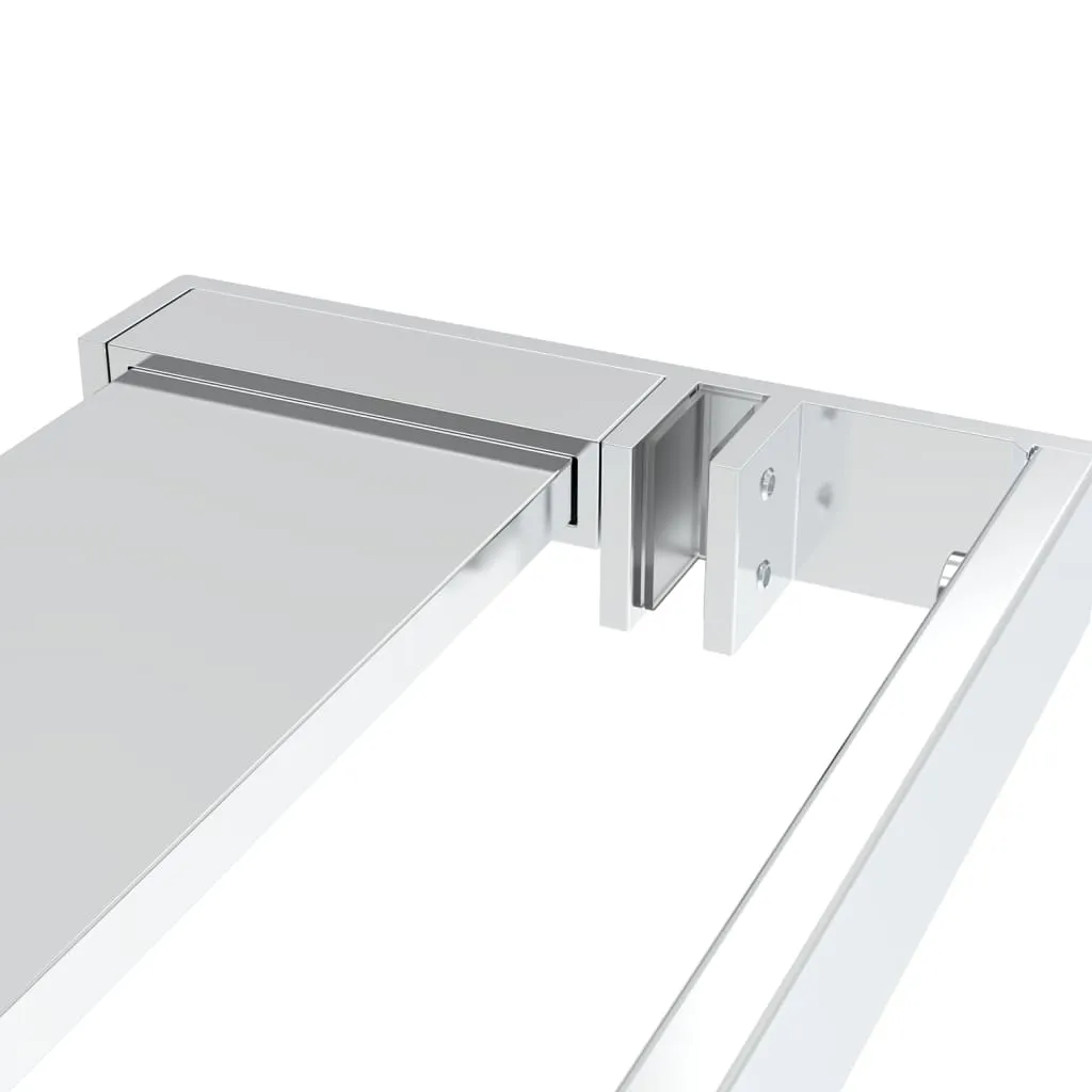 vidaXL Walk-in Shower Wall with Shelf Chrome 115x195 cm ESG Glass&Aluminium