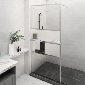 vidaXL Walk-in Shower Wall with Shelf Chrome 80x195 cm ESG Glass&Aluminium
