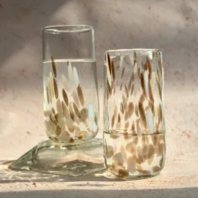 Water Glass | Vintage White & Gold Highball | 600 ml | Set of 2