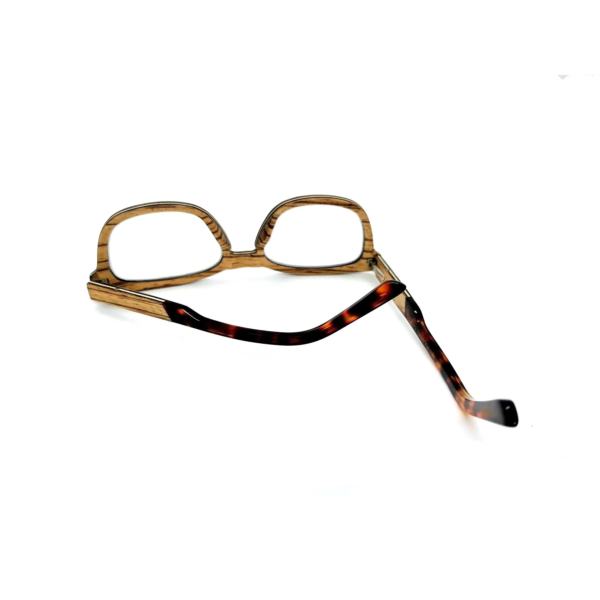 Zebra Wood Glasses with Amber Arm